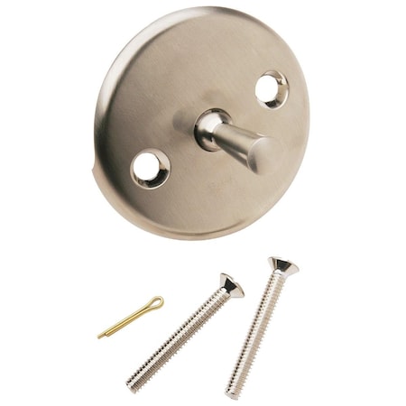 All-Source Two-Hole Brushed Nickel Bath Drain Face Plate with Trip Lever 438743